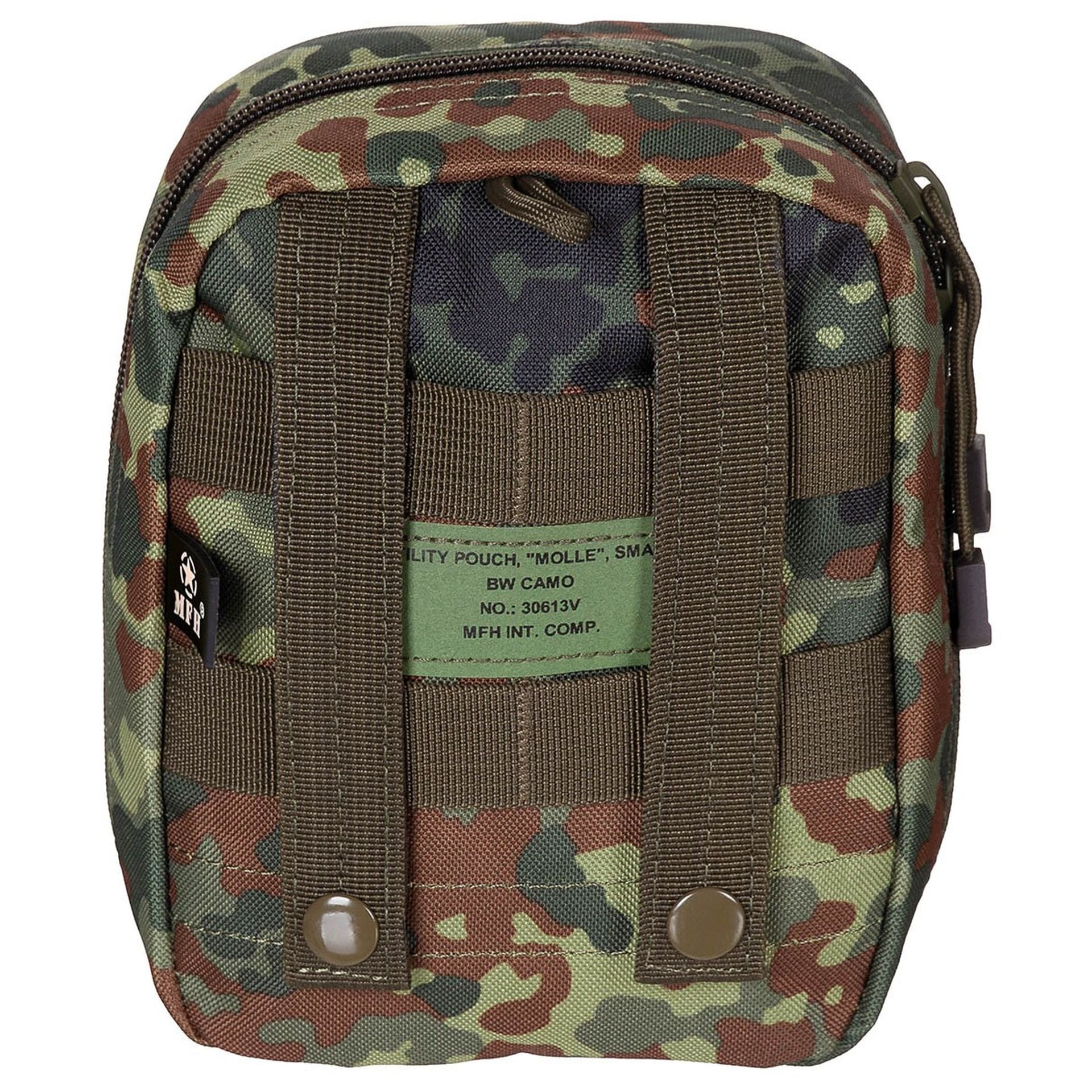 Rückseite mit MOLLE-Schlaufen und Befestigungssystem