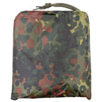 FOX Outdoor Poncho Rip Stop in Flecktarn mit Kapuze, in Sack eingepackt