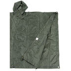  FOX Outdoor Poncho Rip Stop in Oliv mit Kapuze, gefaltet