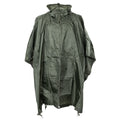 FOX Outdoor Poncho Rip Stop in Oliv mit Kapuze, vollständig entfaltet