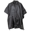 FOX Outdoor US Poncho in Schwarz mit Kapuze und Frontansicht