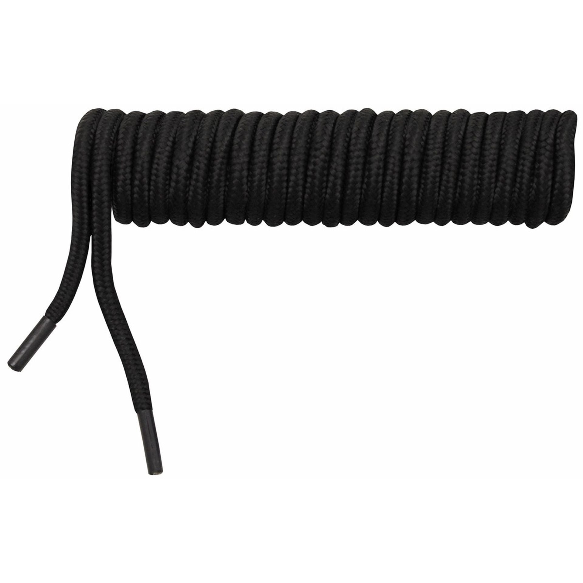 FOX Outdoor Schnürsenkel in Schwarz, 210 cm lang, aufgerollt
