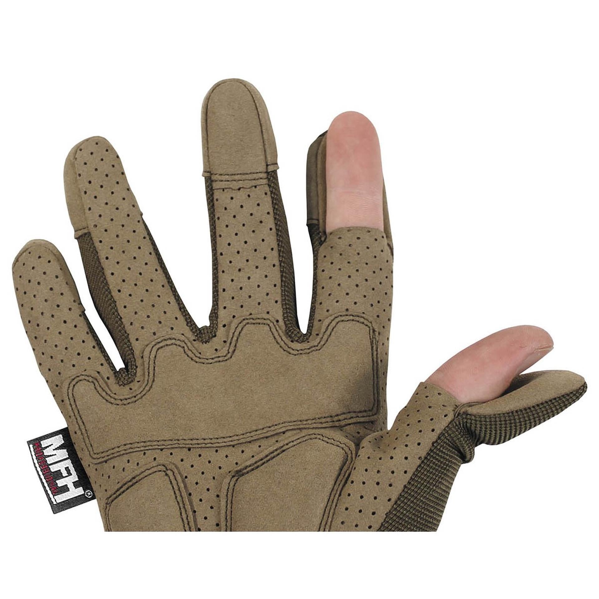Rückseite der Einsatzhandschuhe mit elastischem Handrücken und Fingerverstärkung