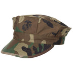 FOX Outdoor US Cap „USMC“ in Woodland mit US-Marines Logo, frontal fotografiert