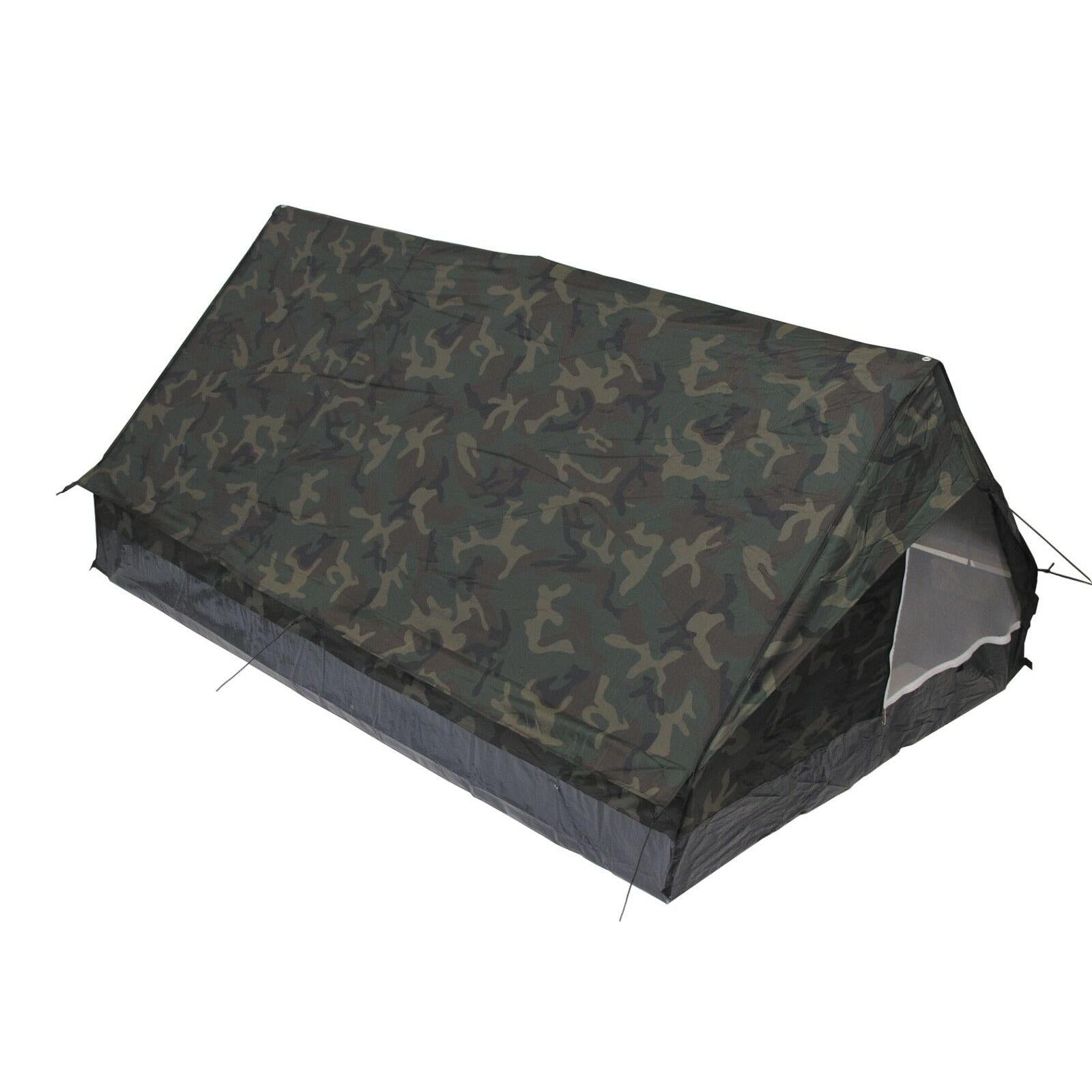 FOX Outdoor Zelt MINIPACK woodland für 2 Personen, aufgebaut, frontal