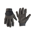 mil-tec einsatzhandschuhe schwarz vorder- und rückansicht mit klettverschluss und polsterung