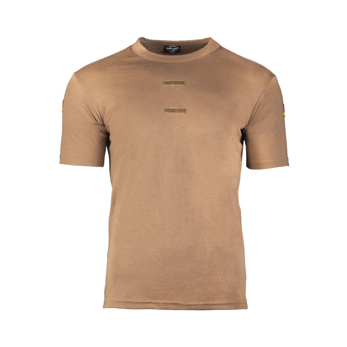 MIL-TEC BW Tropen T-Shirt Tropen Shirt Fb. coyote mit Nationalitätsabzeichen