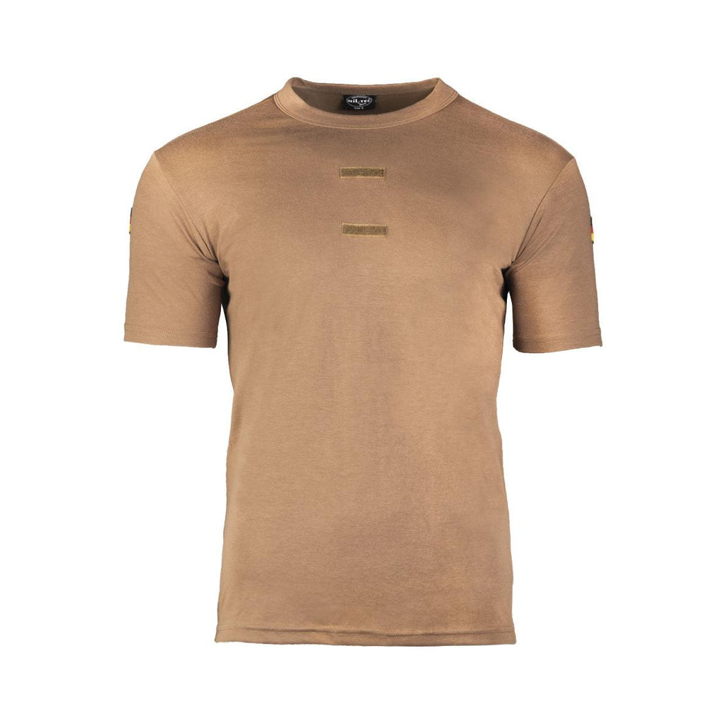 MIL-TEC BW Tropen T-Shirt Tropen Shirt Fb. coyote mit Nationalitätsabzeichen