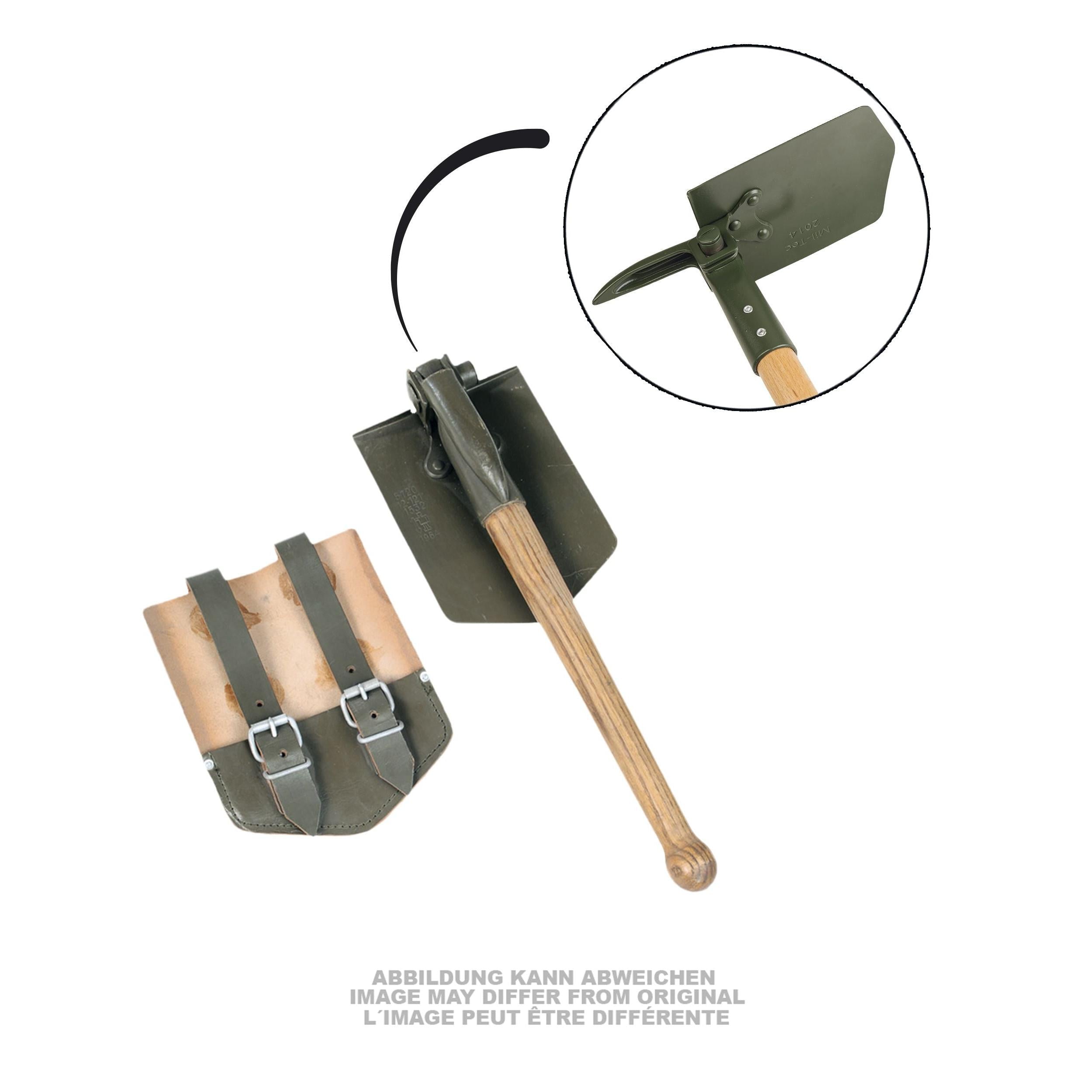 Klappspaten von MIL-TEC in Vorderansicht, zusammengeklappt