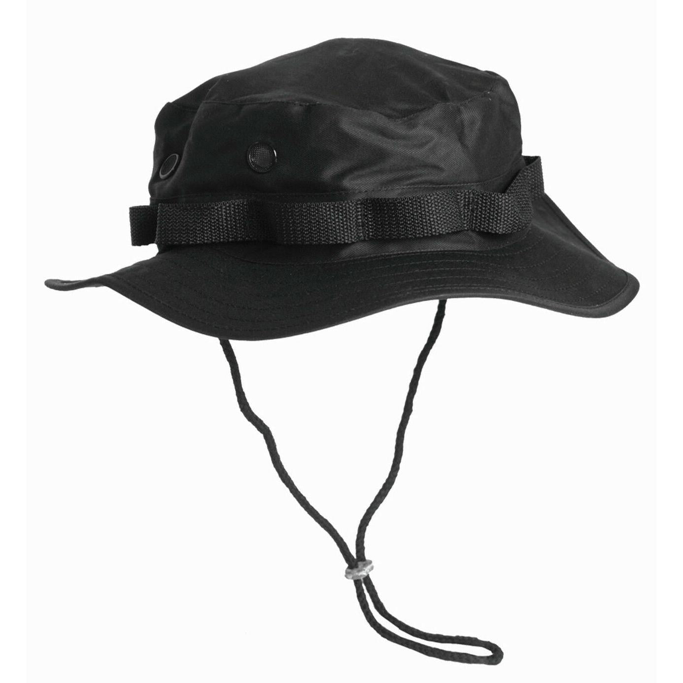 MIL-TEC Dschungelhut US Typ schwarz Buschhut Tropenhut Sonnenhut Anglerhut Hut