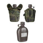 Vorderansicht der MIL-TEC US Feldflasche mit Hülle