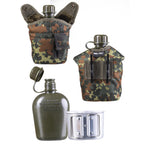 MIL-TEC Feldflasche 900ml Trinkflasche mit Becher / Hülle flecktarn Army Flasche