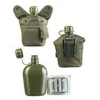 MIL-TEC Feldflasche 900ml Trinkflasche mit Becher / Hülle oliv Army Flasche