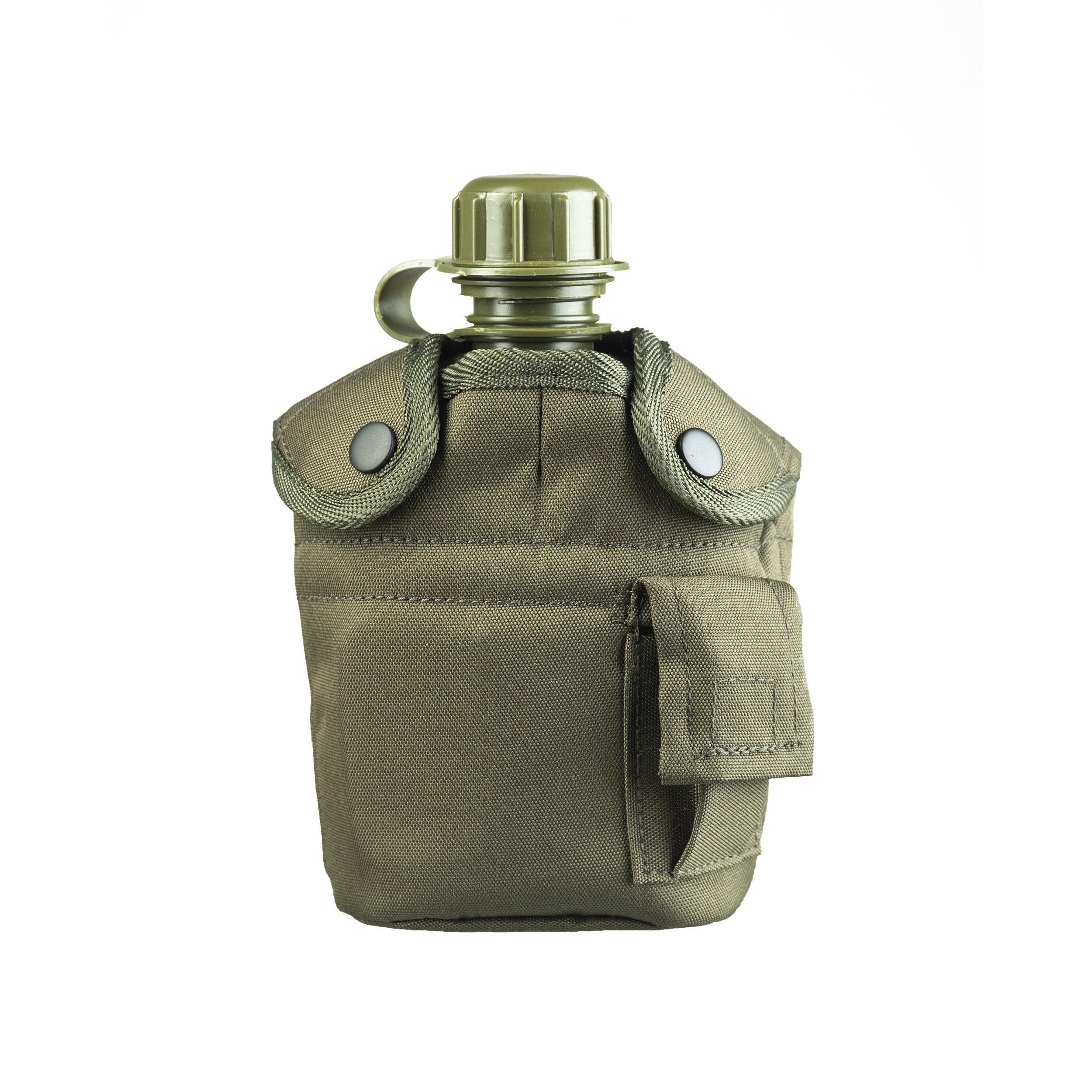 MIL-TEC Feldflasche 900ml Trinkflasche mit Becher / Hülle oliv Army Flasche