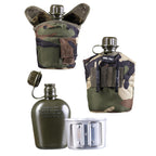 MIL-TEC Feldflasche 900ml Trinkflasche mit  Becher / Hülle woodland Army Flasche