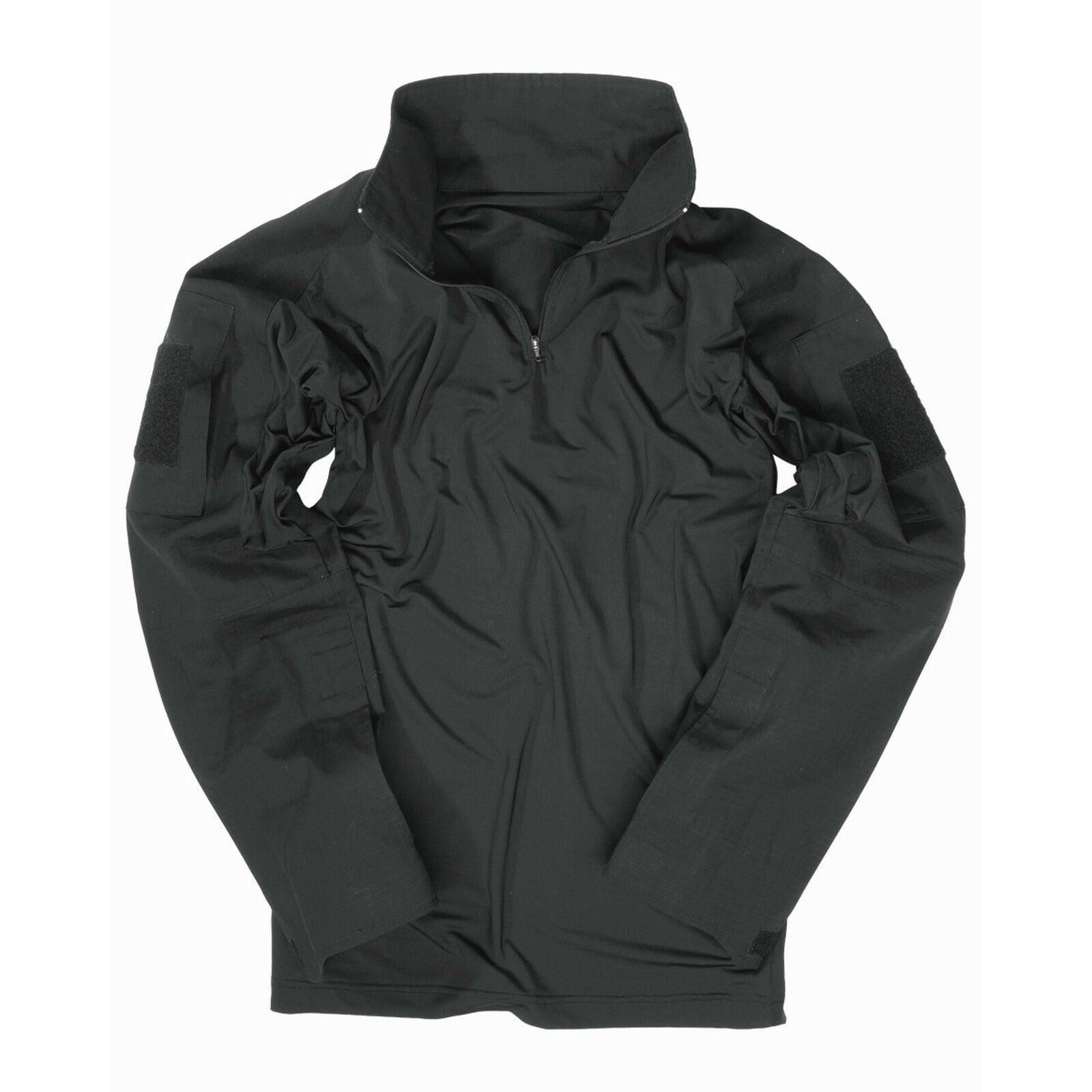 MIL-TEC Feldhemd Tactical schwarz Combat Shirt Einsatzhemd Armee Paintball