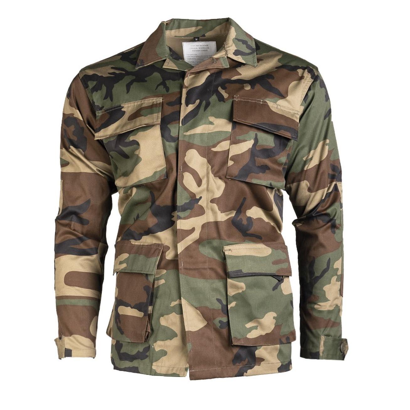 MIL-TEC Feldjacke Typ BDU woodland Tarnjacke Army Jacke Jagdjacke Anglerjacke