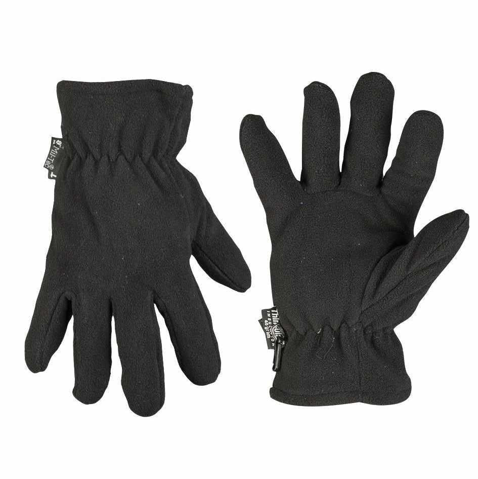 warme fleece handschuhe MIL-TEC Fleecehandschuhe schwarz – warme Fingerhandschuhe mit Thinsulate –  Grewe-Shop
