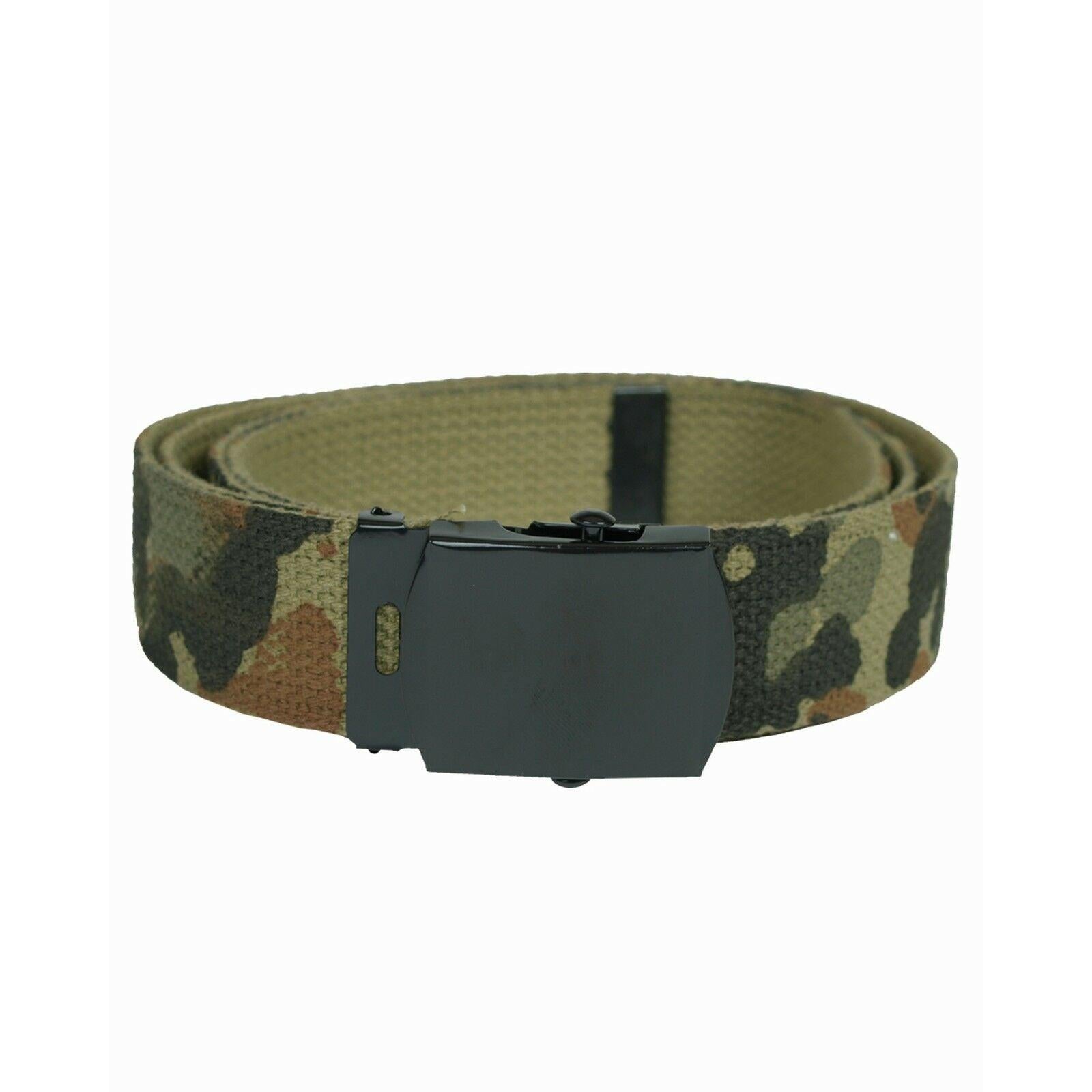 MIL-TEC Baumwollgürtel in Flecktarn mit schwarzem Metallverschluss – 3 cm breit, individuell kürzbar