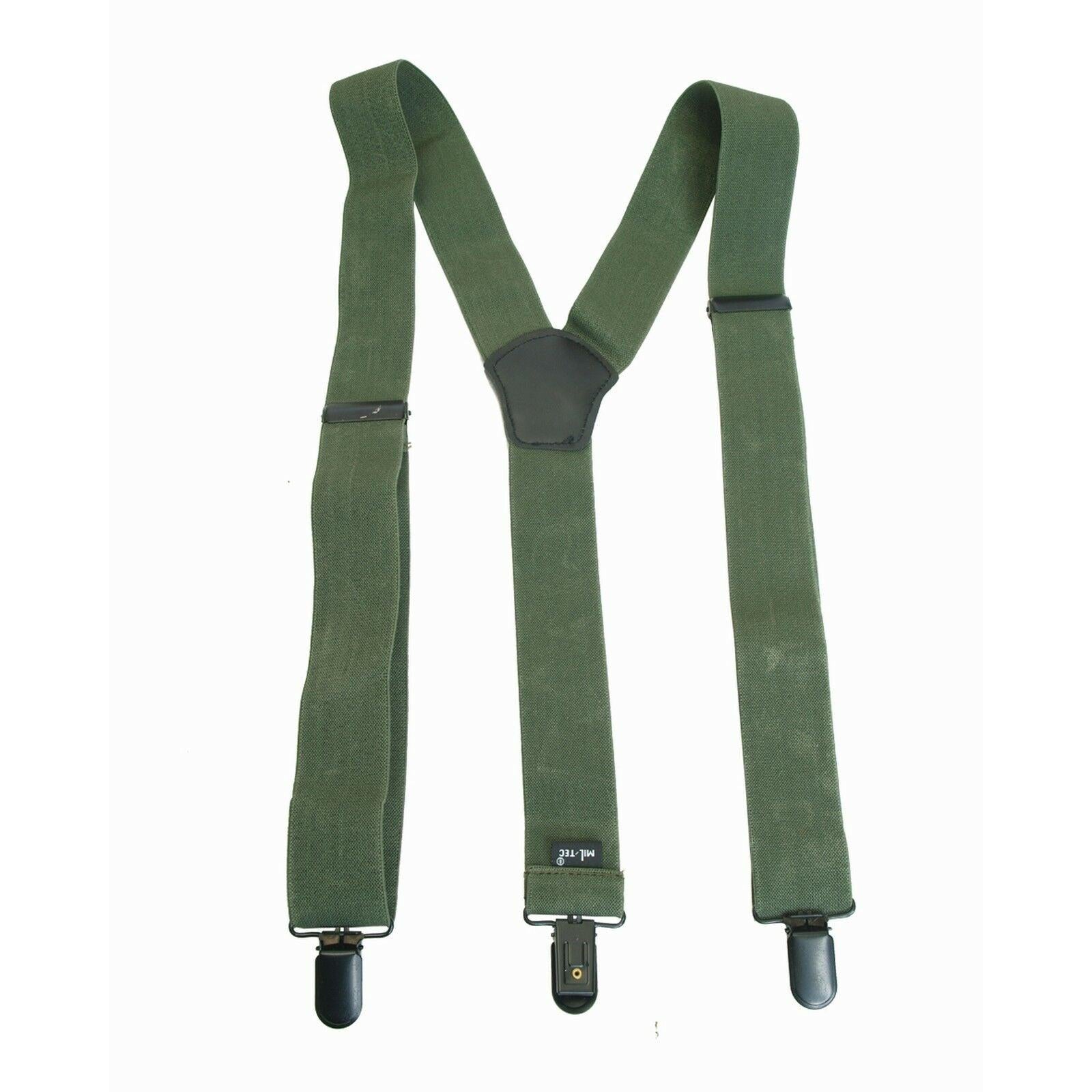 Vorderansicht der MIL-TEC Hosenträger mit Clip in Oliv