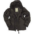 MIL-TEC 3in1 Nässeschutzjacke in Schwarz mit herausnehmbarer Fleecejacke und hoher Kapuze

