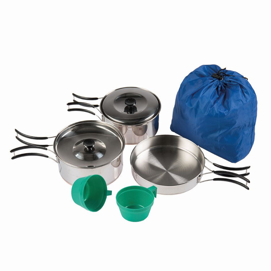 MIL-TEC Koch-Set aus Edelstahl – Campinggeschirr 5-teilig – Grewe-Shop