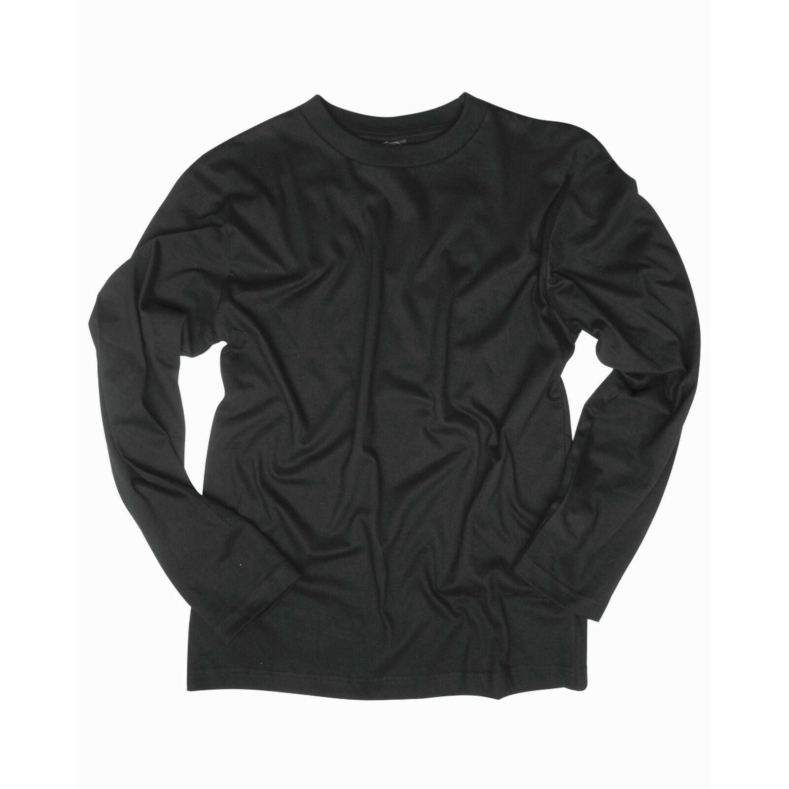 MIL-TEC Langarm Shirt Army Shirt schwarz Cotton Shirt longsleeve Unterhemd