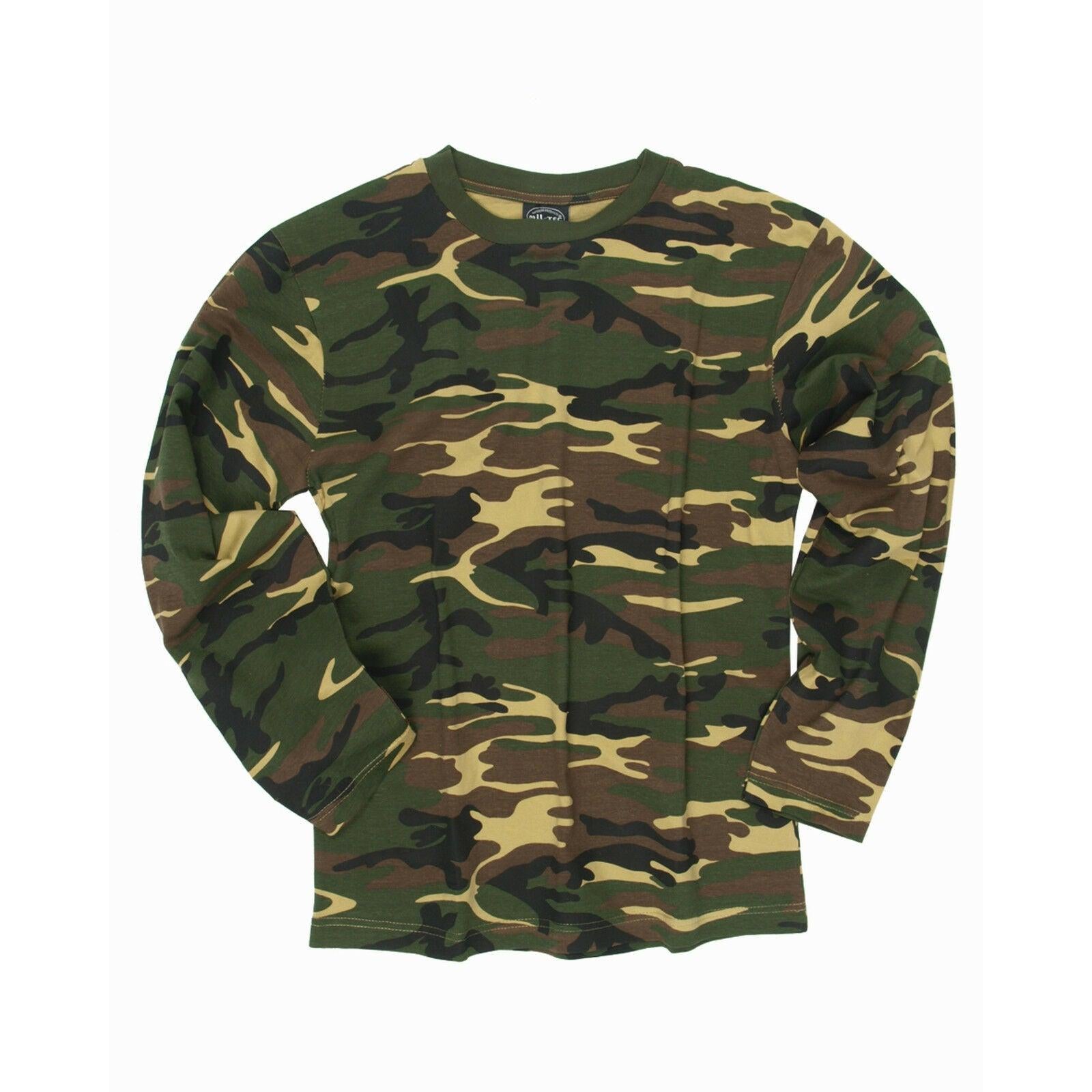 MIL-TEC Langarm Shirt Army Shirt woodland Cotton Shirt longsleeve Unterhemd