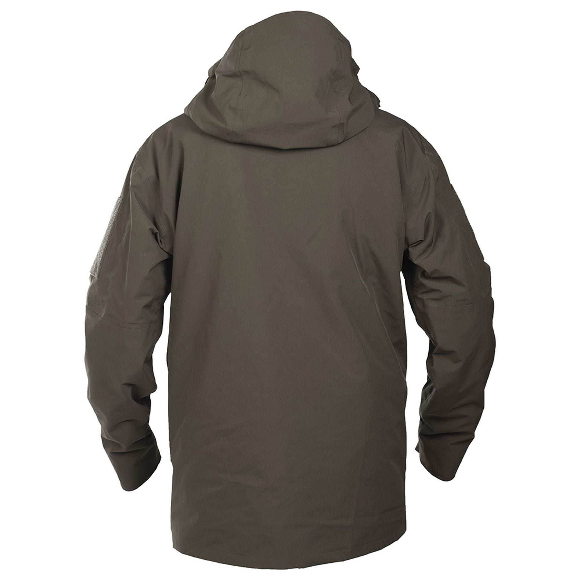 Rückansicht der Nässeschutzjacke mit integrierter Schneeschürze