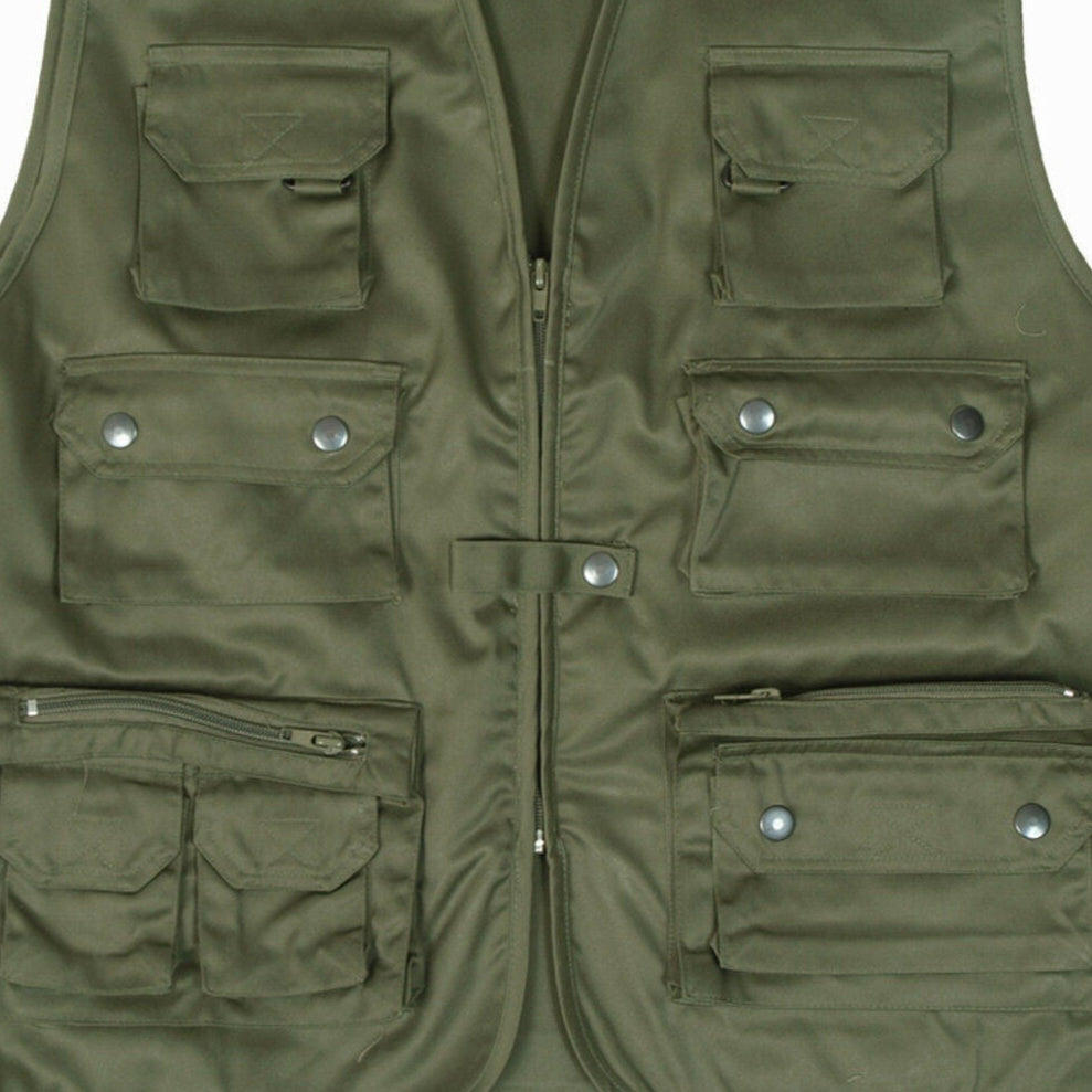MIL-TEC Outdoor Weste oliv Funktionsweste Jagdweste Anglerweste Wanderweste