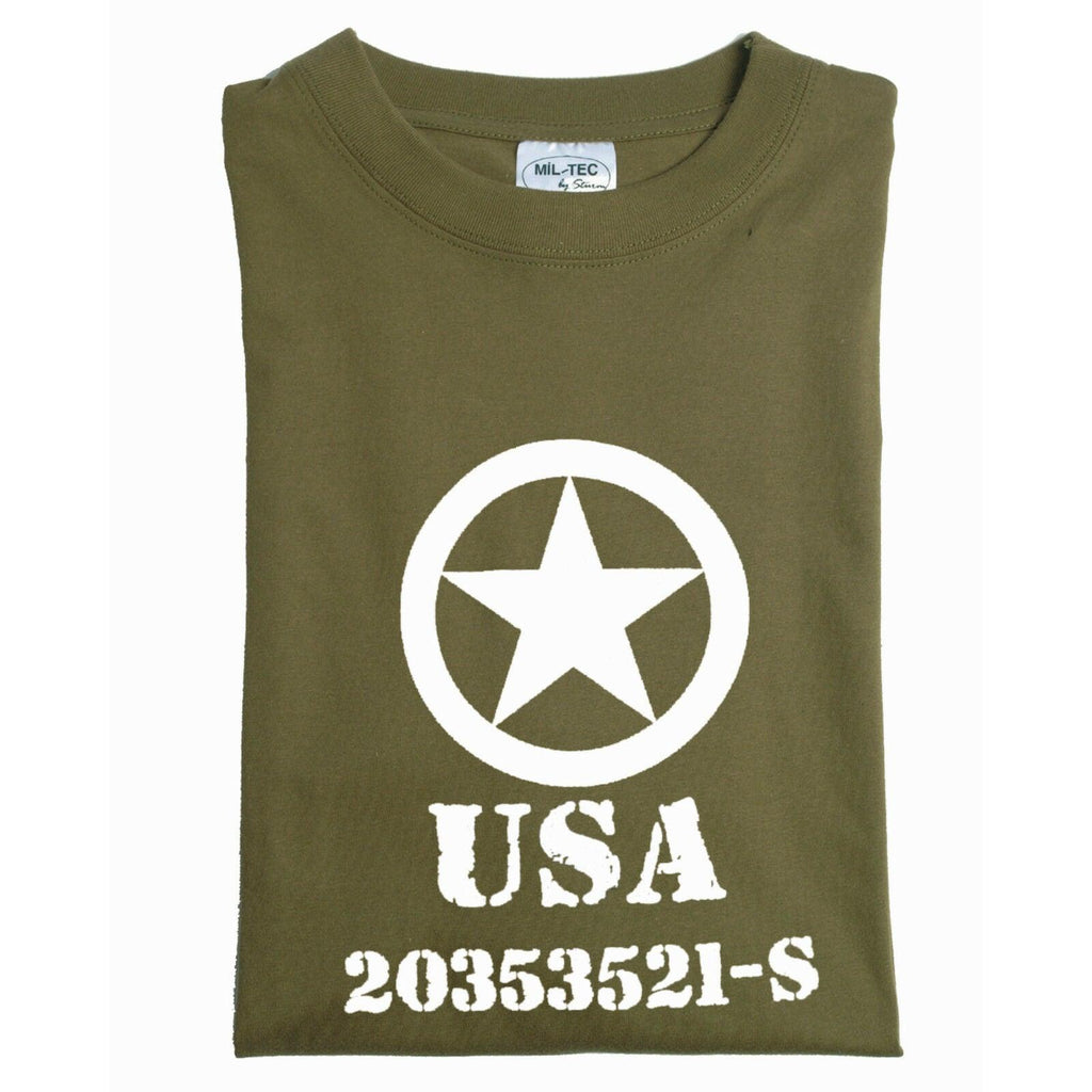 MIL-TEC T-Shirt ALLIED STAR oliv Army Shirt bedruckt T-Shirt shortsleeve