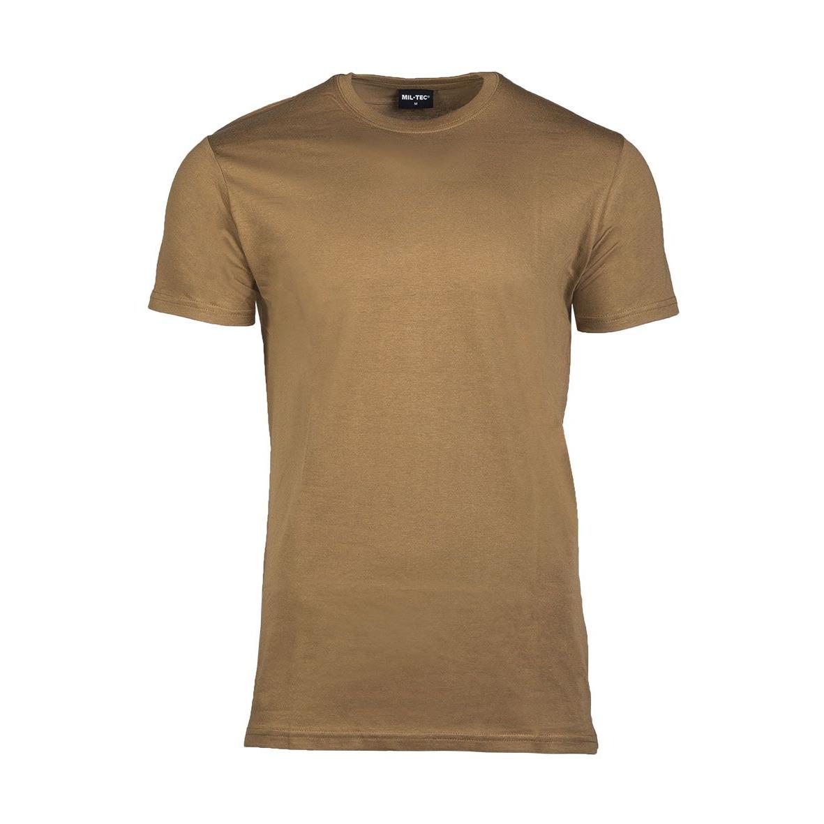 MIL-TEC T-Shirt coyote US Style Rundhals Shirt Cotton Shirt