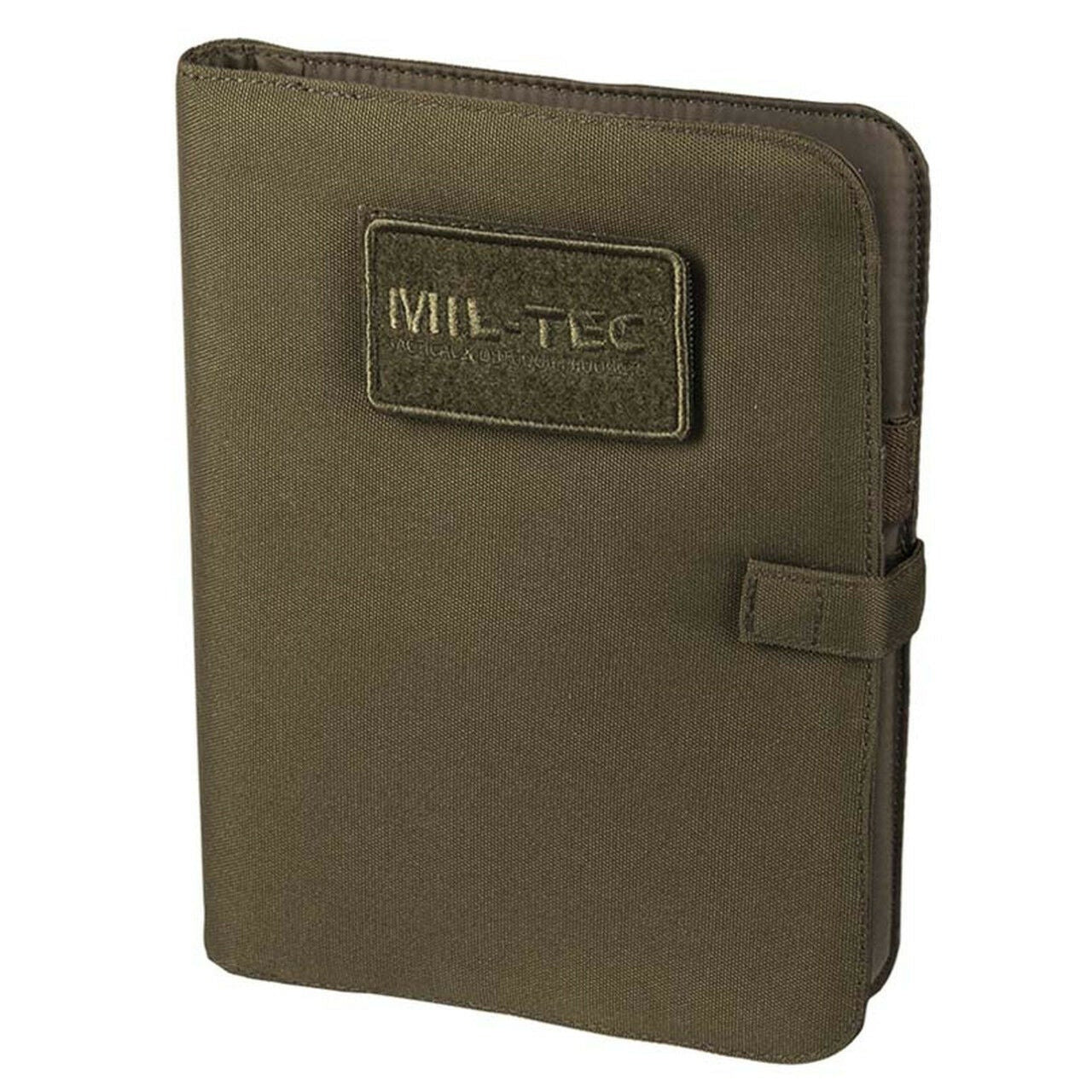 Vorderansicht des MIL-TEC Tactical Notebooks medium in oliv