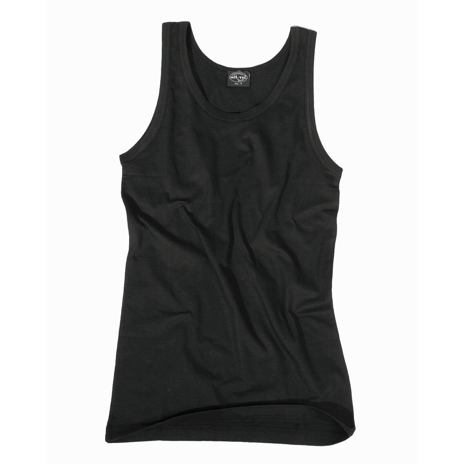 MIL-TEC Tank Top Cotton Shirt Achselhemd Muskelshirt schwarz Unterhemd
