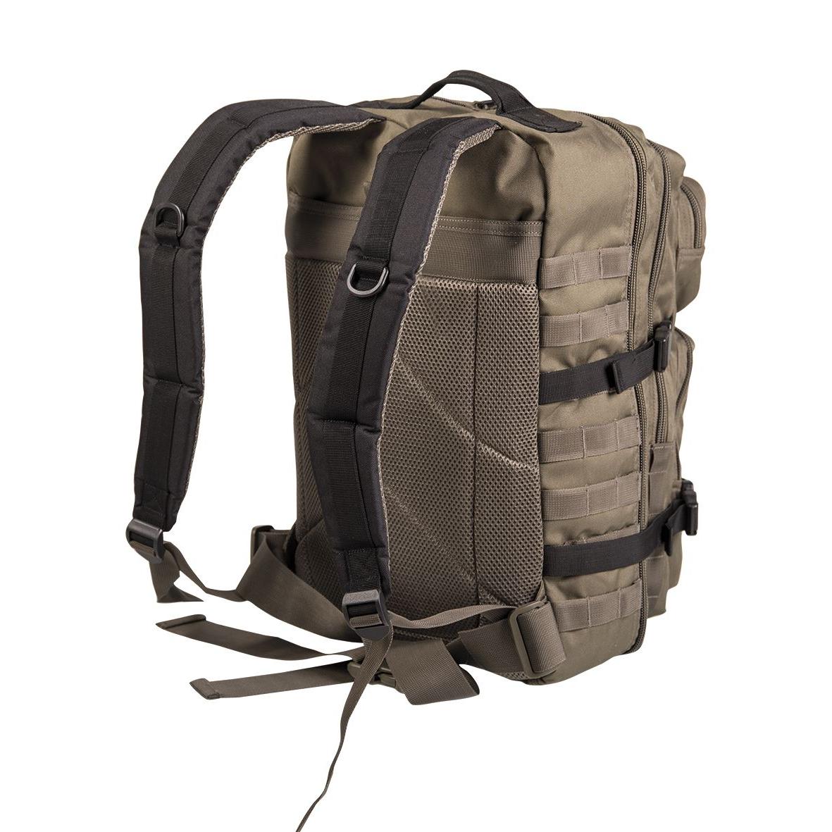 Rückseite des Assault Pack mit gepolstertem Rückenteil und Bauchgurt