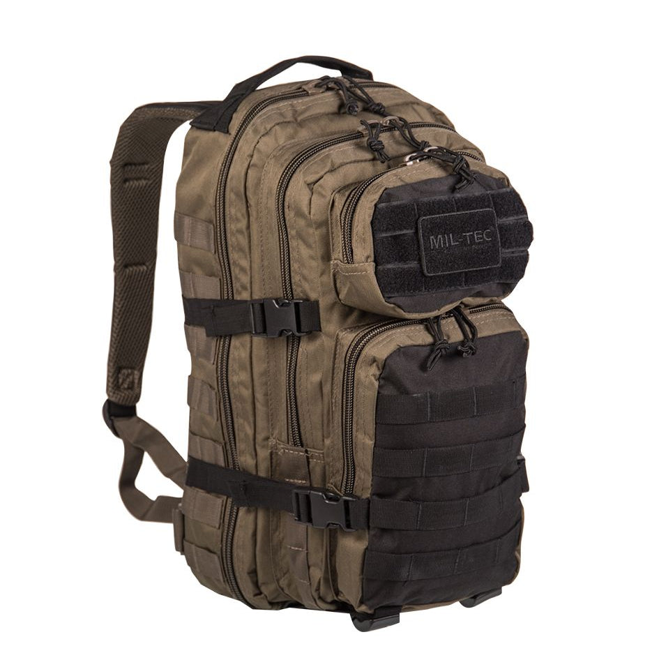 MIL-TEC Assault Pack small in ranger green/schwarz mit Fronttaschen und Molle-System