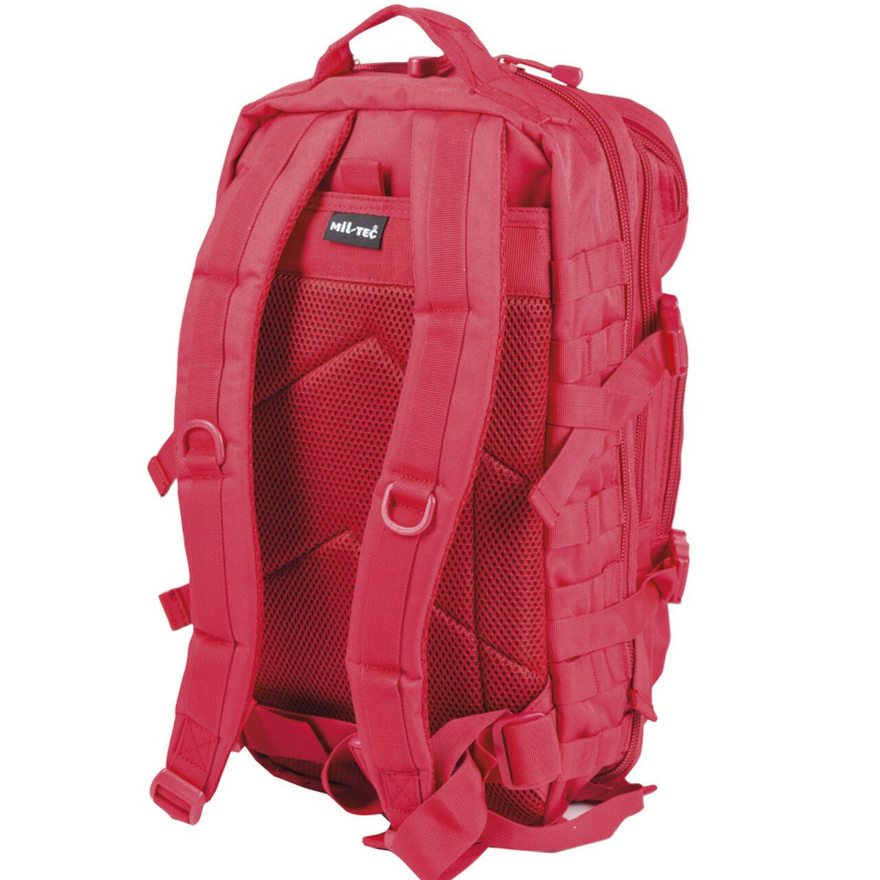 Rückseite des Rucksacks mit gepolstertem Rückenteil und ergonomischen Schultergurten