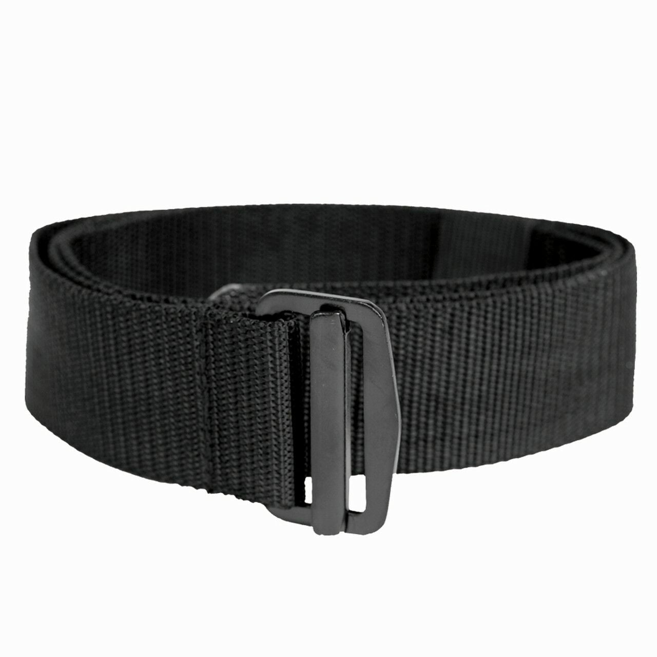 MIL-TEC US BDU Belt in Schwarz mit geschlossenem Kunststoffverschluss, frontal dargestellt