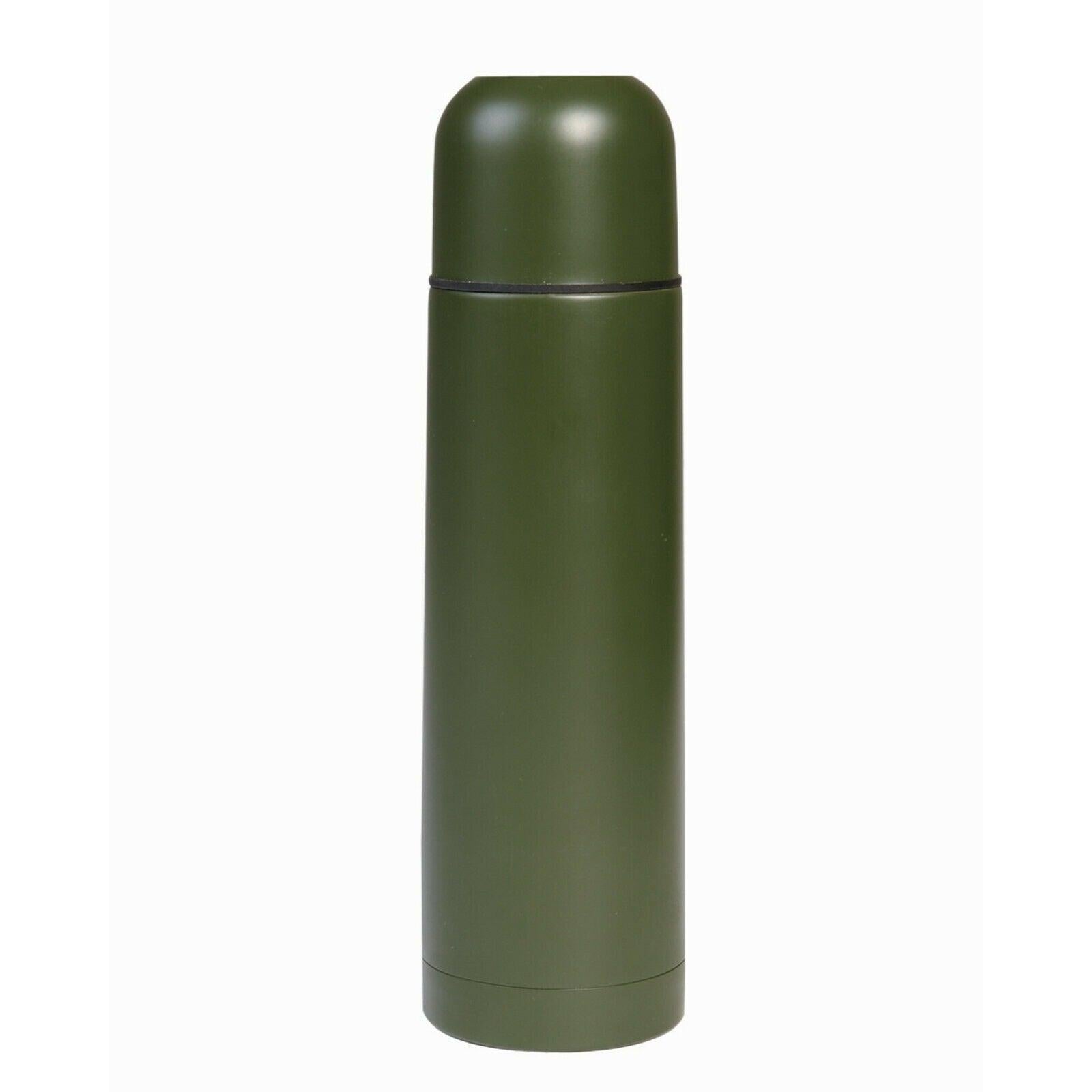 Vorderansicht der MIL-TEC Thermosflasche in Oliv, 1 Liter