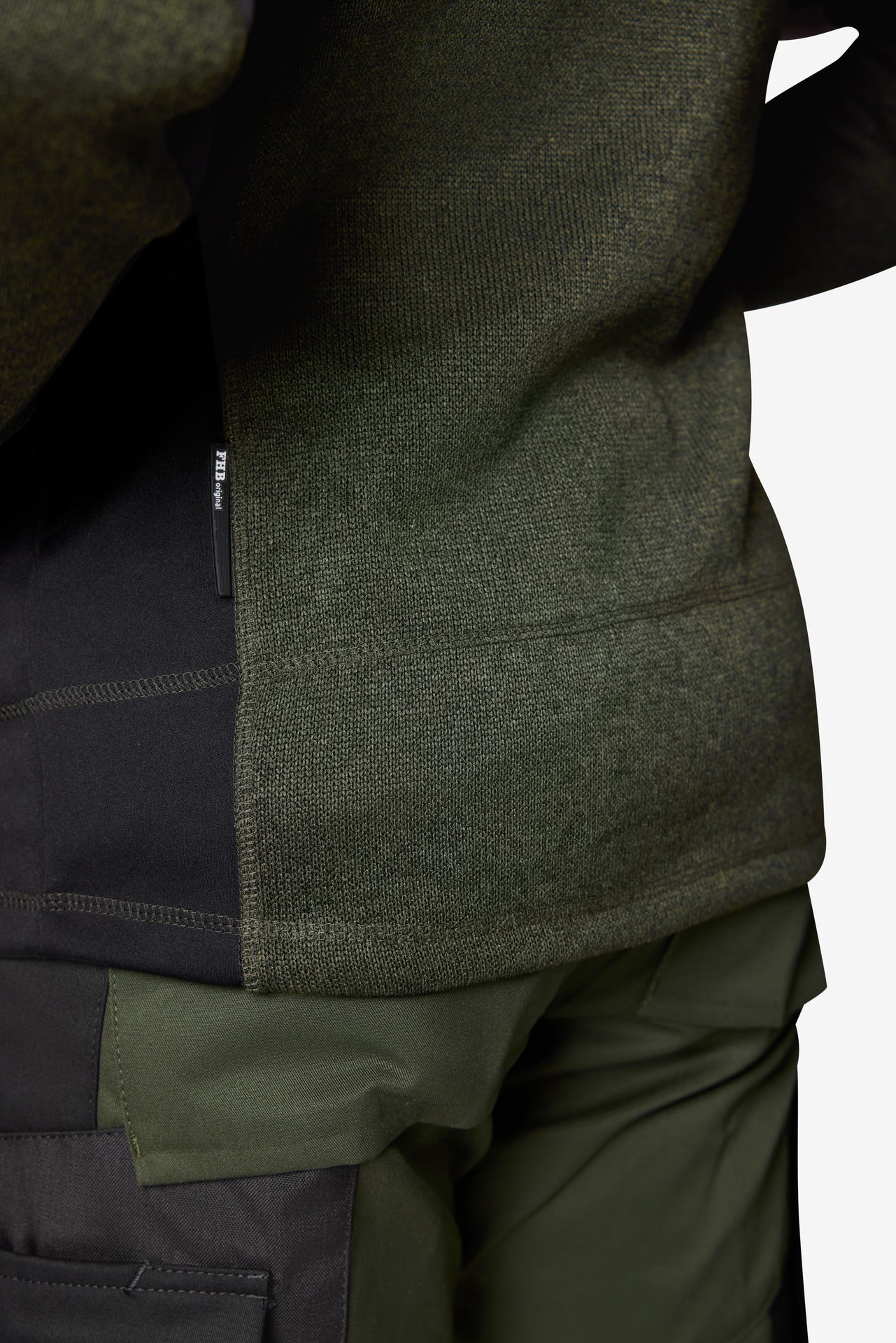 FHB Strick-Fleece Jacke 79595 CHRISTOPH oliv-schwarz  Herren Fleece
