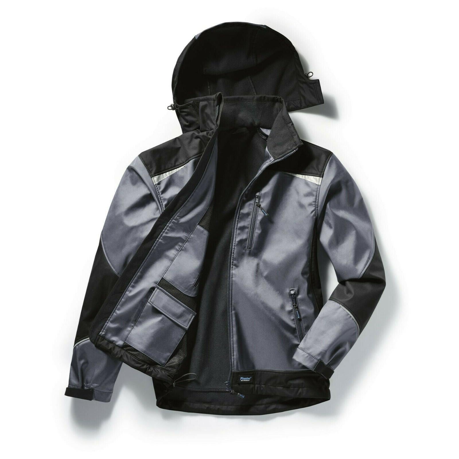 Pionier Workwear OUTDOOR Softshell Jacke W0 81001 Herren Jacke dunkelgrau / schwarz