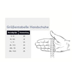 Größentabelle für SKOGEN Handschuhe mit Handumfang in cm – Größen von S/8 bis 3XL/10,5 mit Messhilfe zur Bestimmung der Bestellgröße.