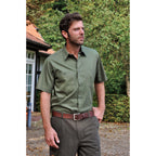 SKOGEN Hemd 1/2 Arm Herrenhemd Jagdhemd "BASIC" Forsthemd oliv Halbarm