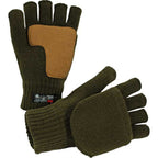 SKOGEN Strickhandschuhe oliv mit Thinsulate, ohne Fingerkuppen & Fäustelkappe – warm, flexibel und ideal für die Jagd bei kaltem Wetter