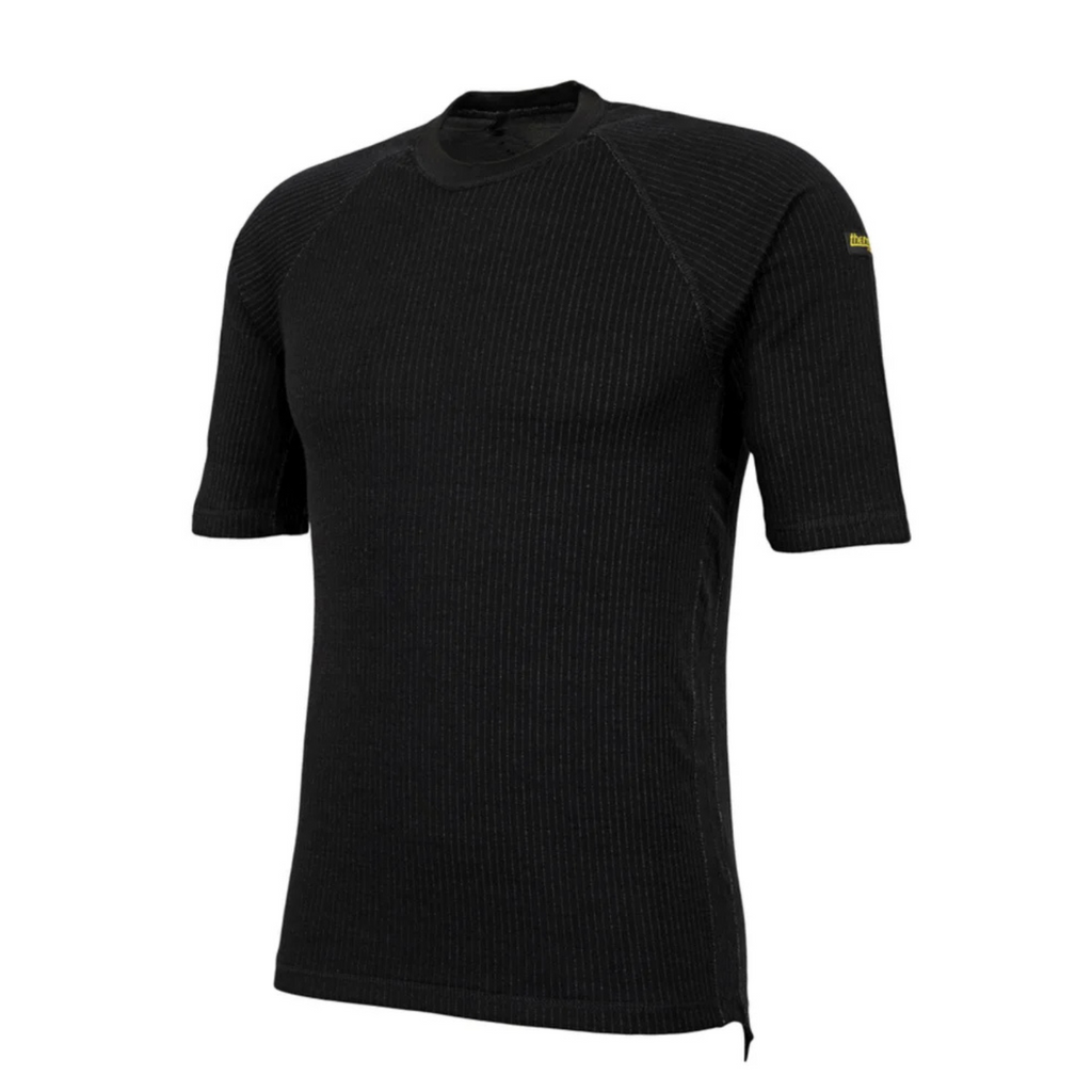 thermoFUNCTION TS 200 Thermo T-Shirt in Schwarz – kurzärmelig, mit Rundhals und verlängertem Rücken