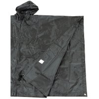 MFH Poncho Rip Stop  schwarz Army Modell Cape Angeln Wandern